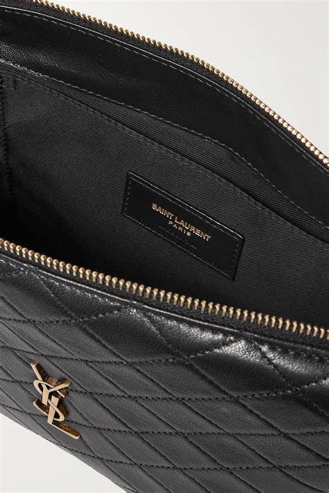 st laurent textured leather pouch